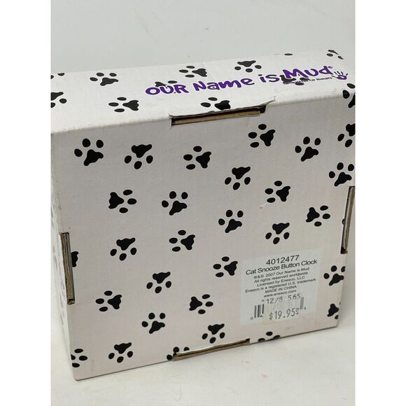 New "I WISH MY CAT HAD A SNOOZE BUTTON" NEW CLOCK Boxed by Our Name is Mud ~Cats - Picture 3 of 6